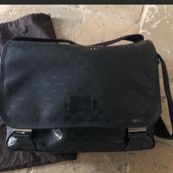 Black Leather (Coated Canvas) Gucci baby/kids Diaper Bag - Picture 3 of 8